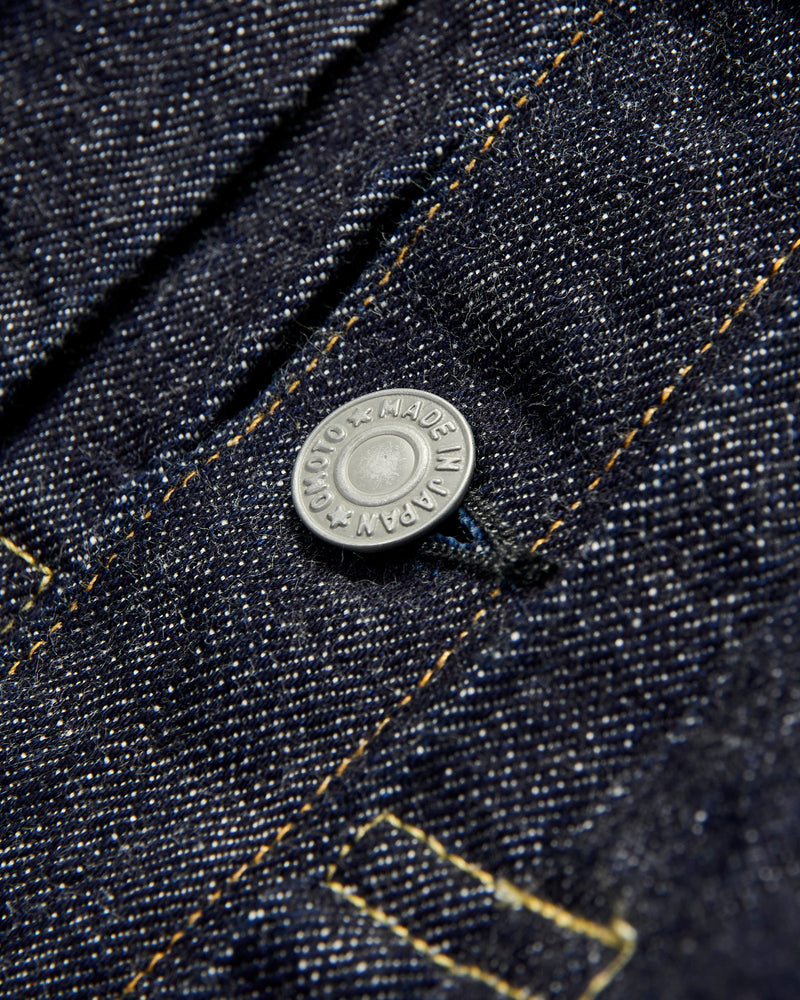 3115 13.5oz Type-1 Selvedge Denim Jacket in Rinsed Indigo