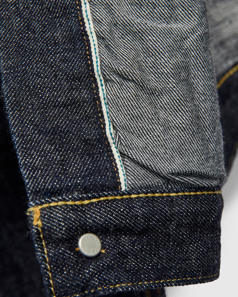 3115 13.5oz Type-1 Selvedge Denim Jacket in Rinsed Indigo