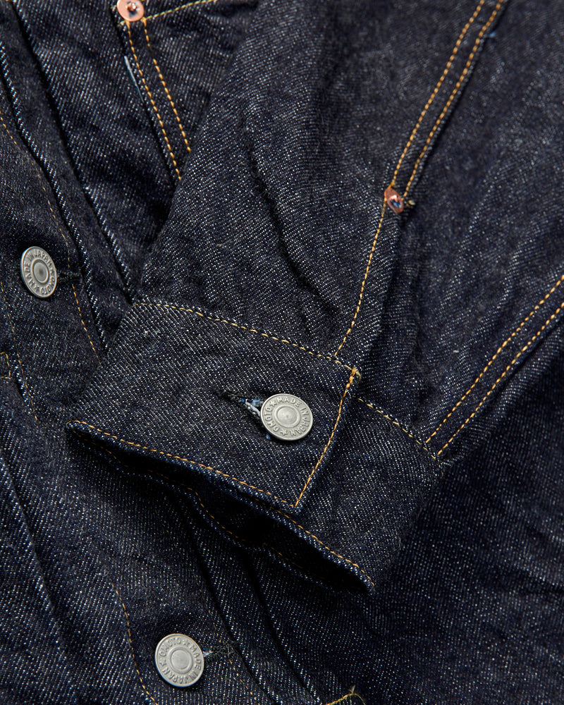 3115 13.5oz Type-1 Selvedge Denim Jacket in Rinsed Indigo