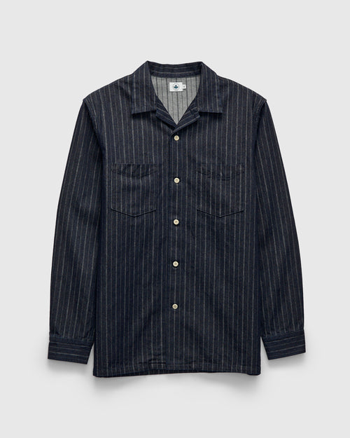 5122 8oz Denim Dobby Stripe Shirt in Indigo