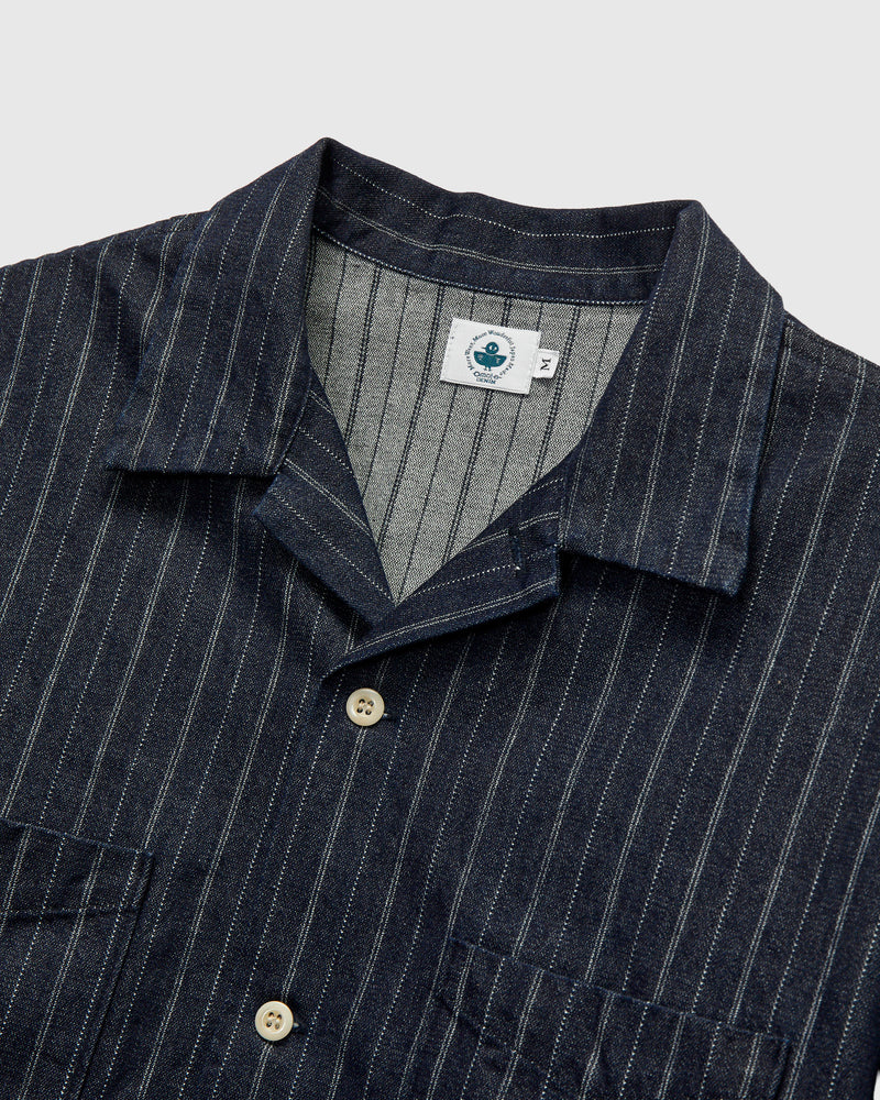 5122 8oz Denim Dobby Stripe Shirt in Indigo