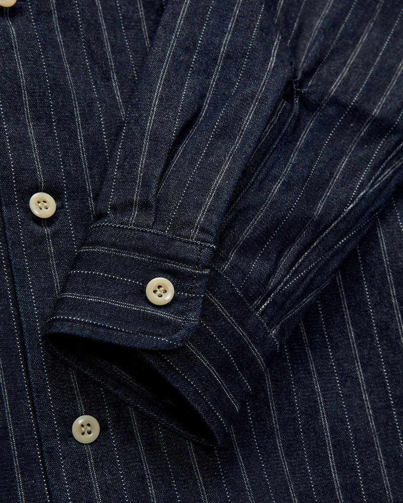 5122 8oz Denim Dobby Stripe Shirt in Indigo