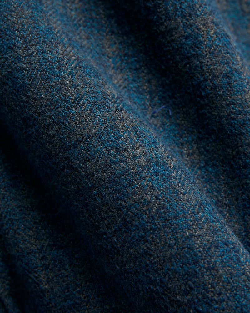 Indigo Overdye Cotton Tweed Shirt in Green Check