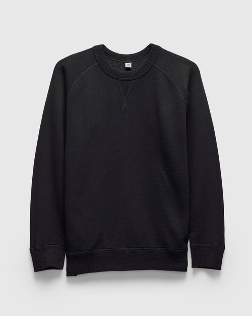 Yarn Dyed Knitted Sweatshirt in Indigo Black