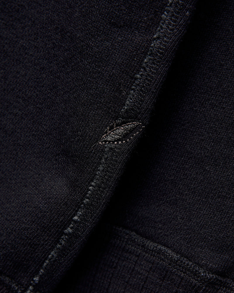 Yarn Dyed Knitted Sweatshirt in Indigo Black