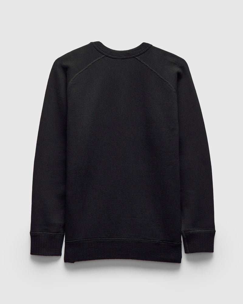 Yarn Dyed Knitted Sweatshirt in Indigo Black