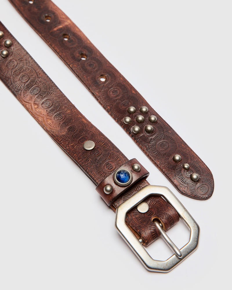 Rasco Studded Leather Belt in Vintage Black