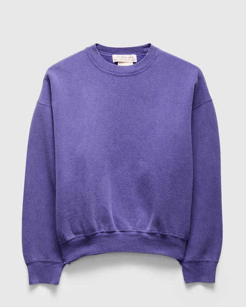 14G Brushed Fleece Crewneck in Purple Navy