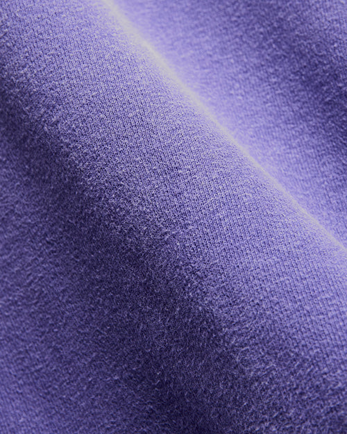 14G Brushed Fleece Crewneck in Purple Navy
