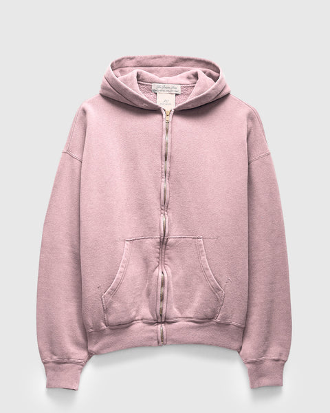 14G Brushed Fleece Zip Hoodie in Light Pink – Blue Owl Workshop