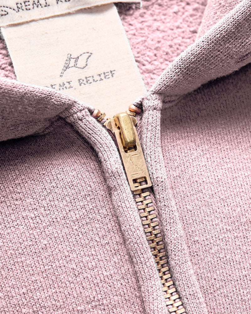 14G Brushed Fleece Zip Hoodie in Light Pink