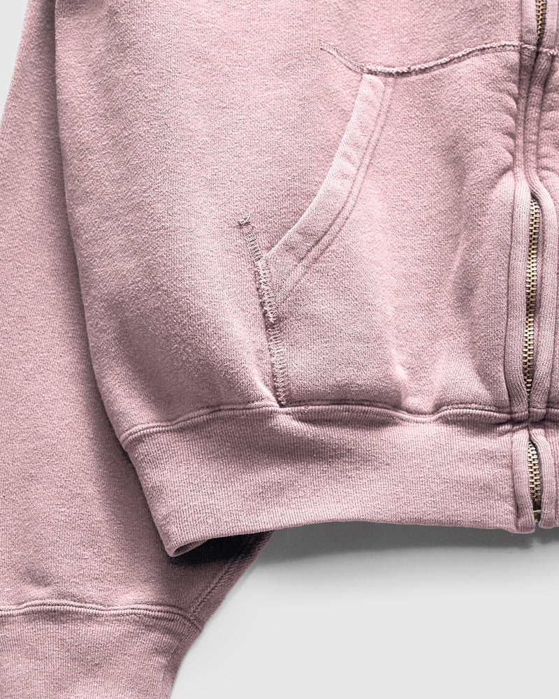 14G Brushed Fleece Zip Hoodie in Light Pink