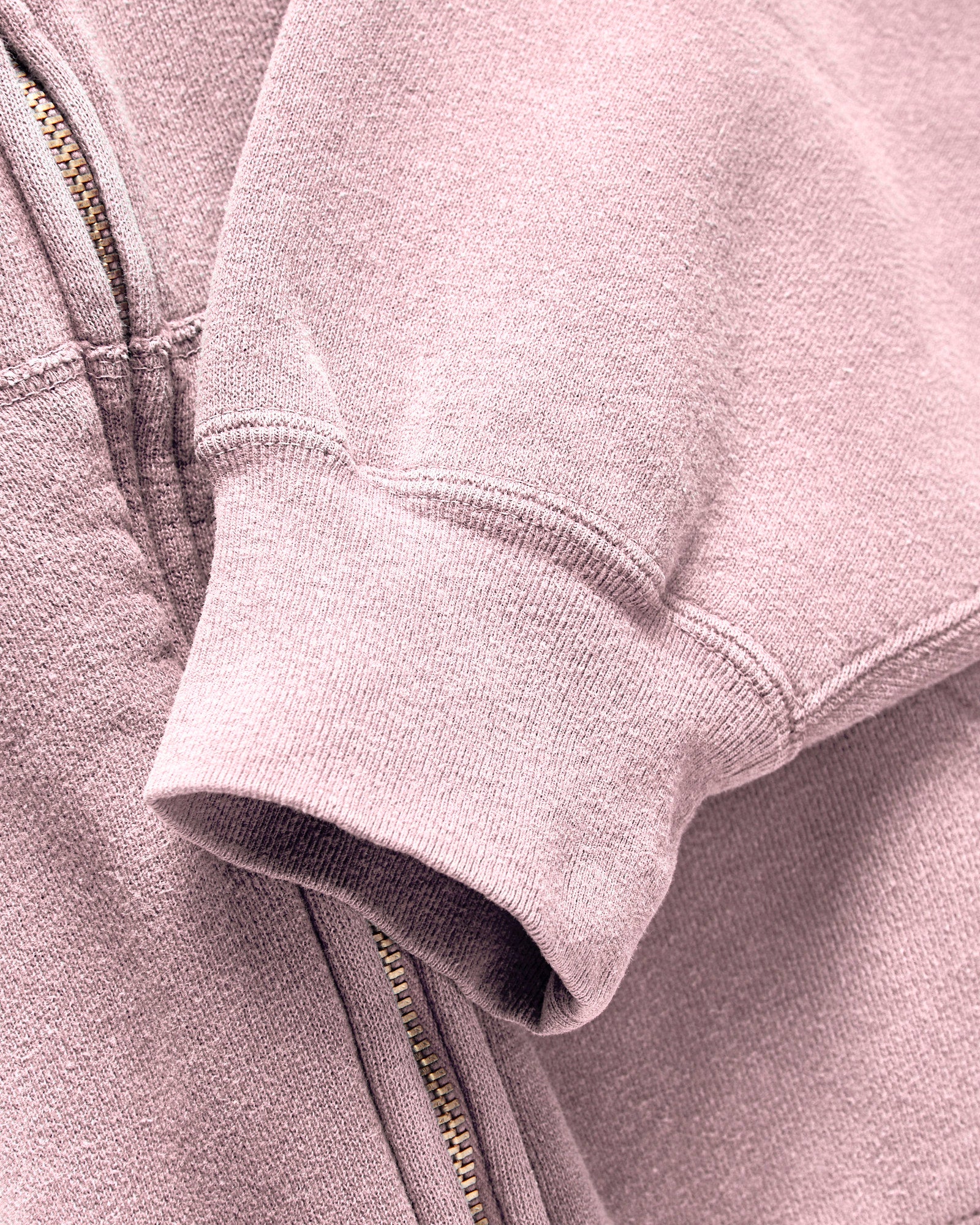 14G Brushed Fleece Zip Hoodie in Light Pink – Blue Owl Workshop