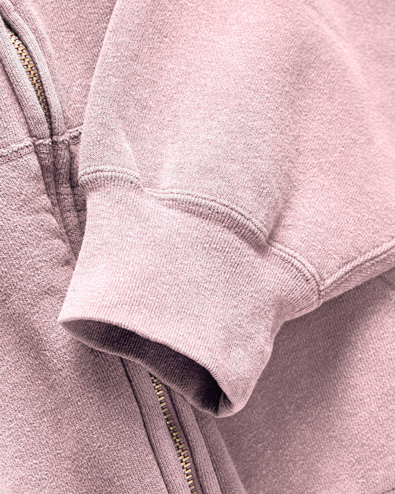 14G Brushed Fleece Zip Hoodie in Light Pink