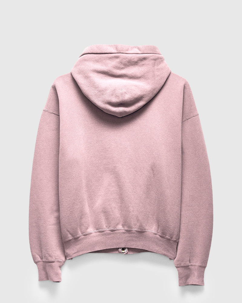 14G Brushed Fleece Zip Hoodie in Light Pink