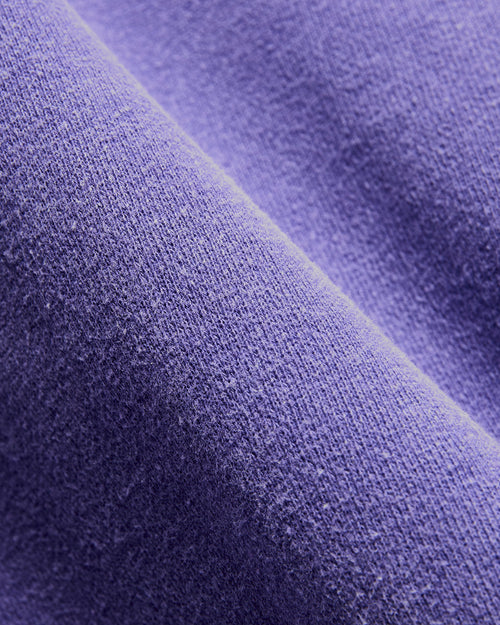 14G Brushed Fleece Zip Hoodie in Purple Navy