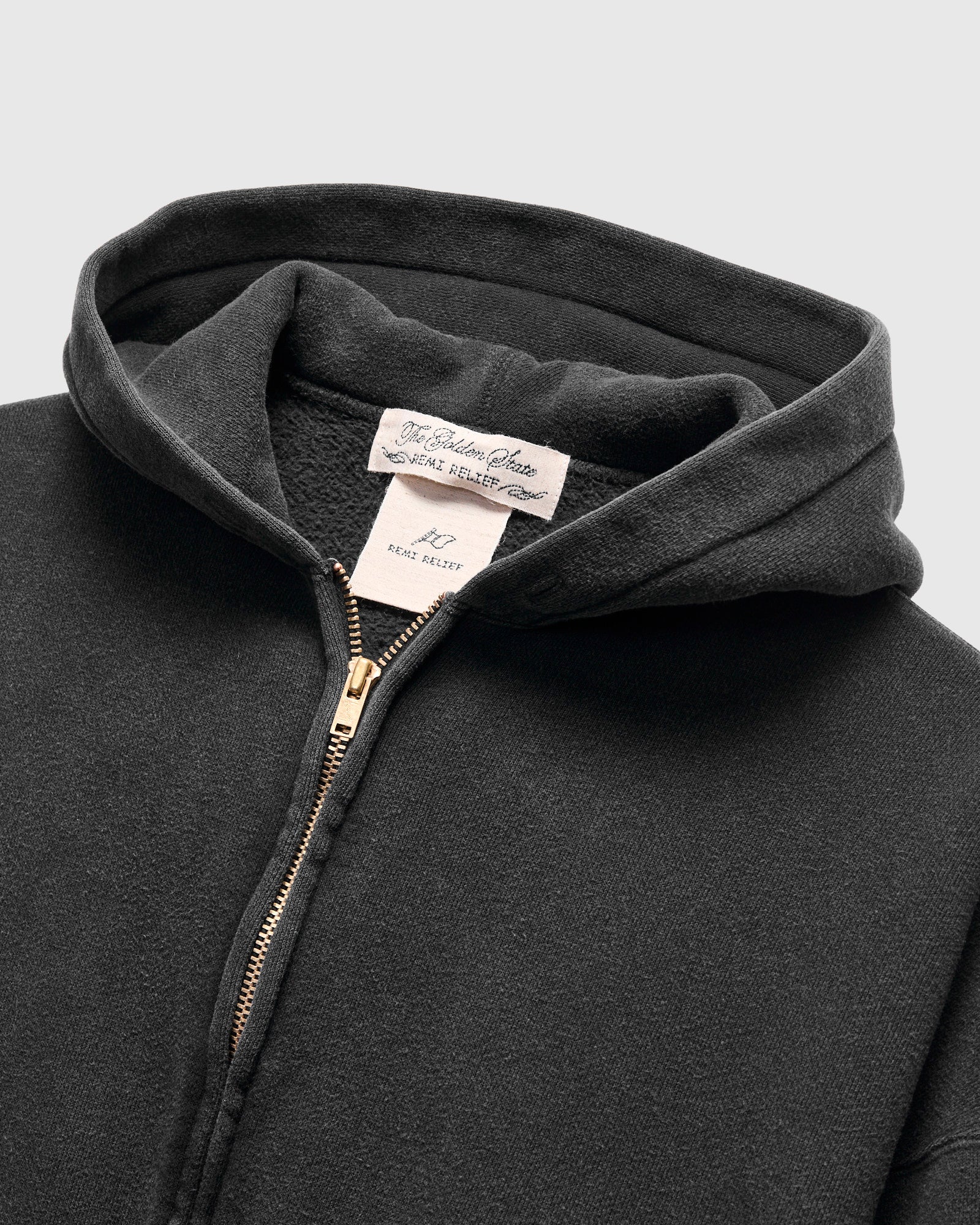 14G Brushed Fleece Zip Hoodie in Black – Blue Owl Workshop