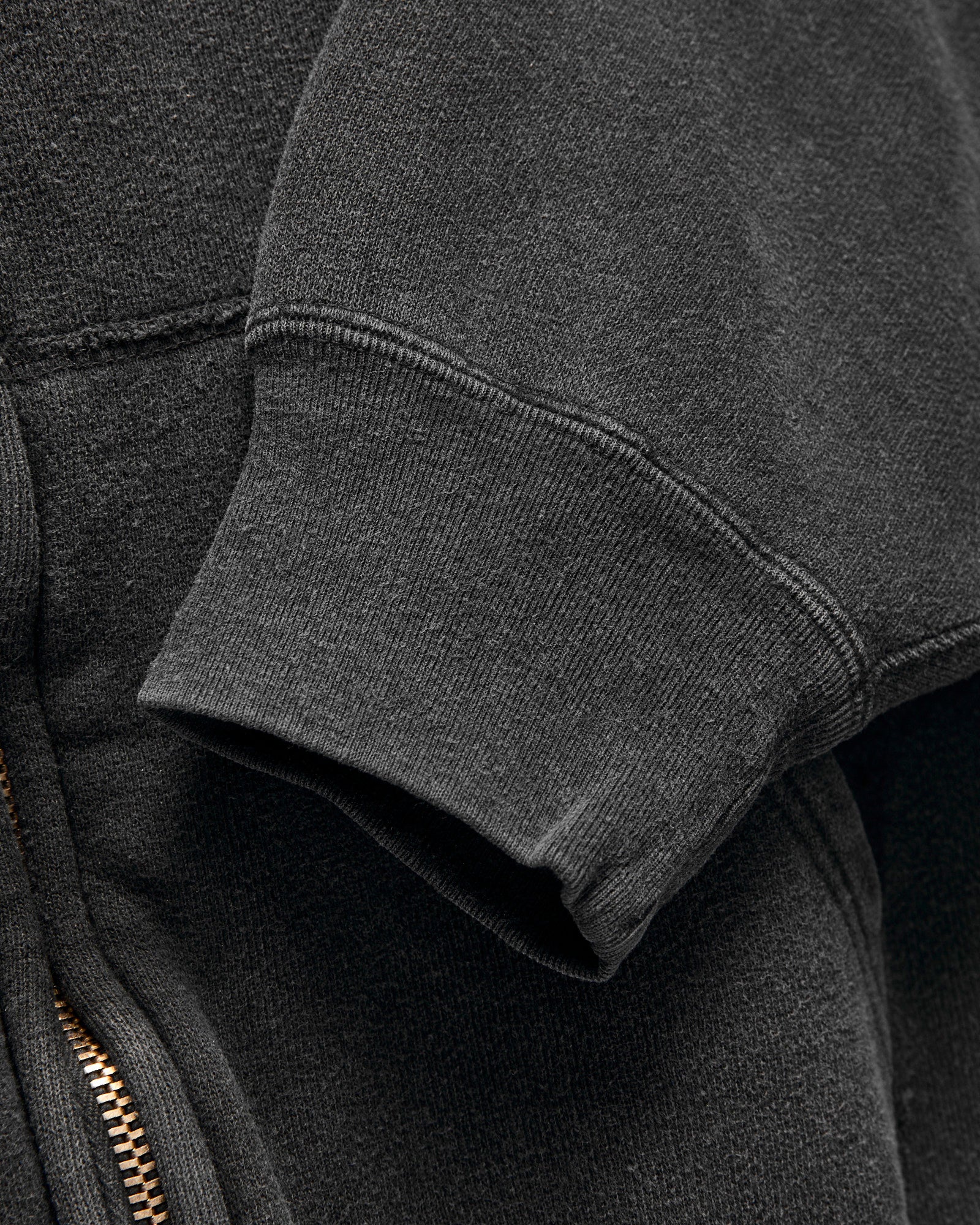 14G Brushed Fleece Zip Hoodie in Black – Blue Owl Workshop
