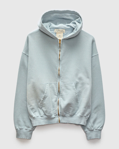 "3-Fly" Special Finish Fleece Zip Hoodie in Sax