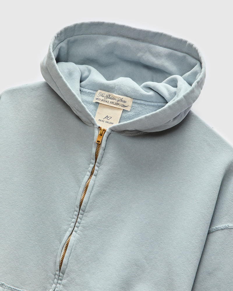 "3-Fly" Special Finish Fleece Zip Hoodie in Sax