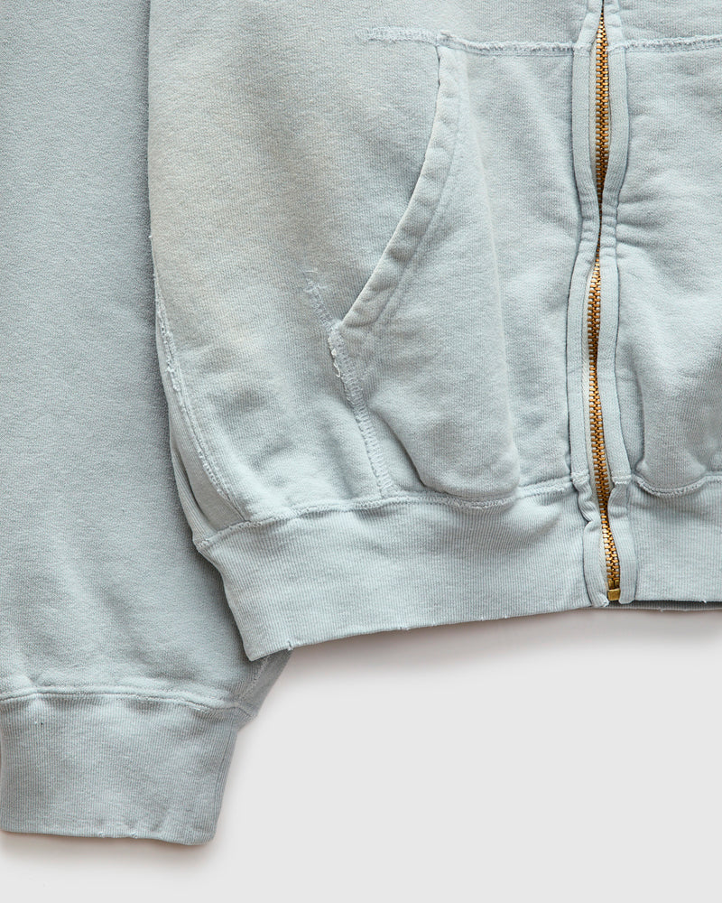 "3-Fly" Special Finish Fleece Zip Hoodie in Sax