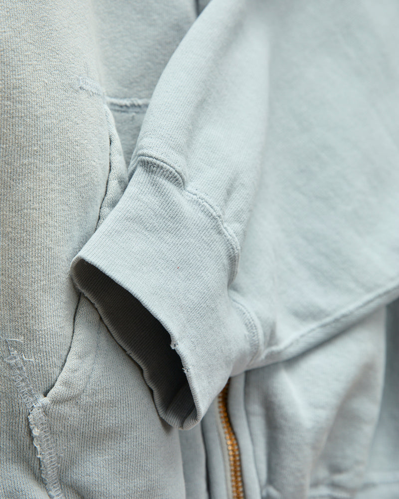 "3-Fly" Special Finish Fleece Zip Hoodie in Sax