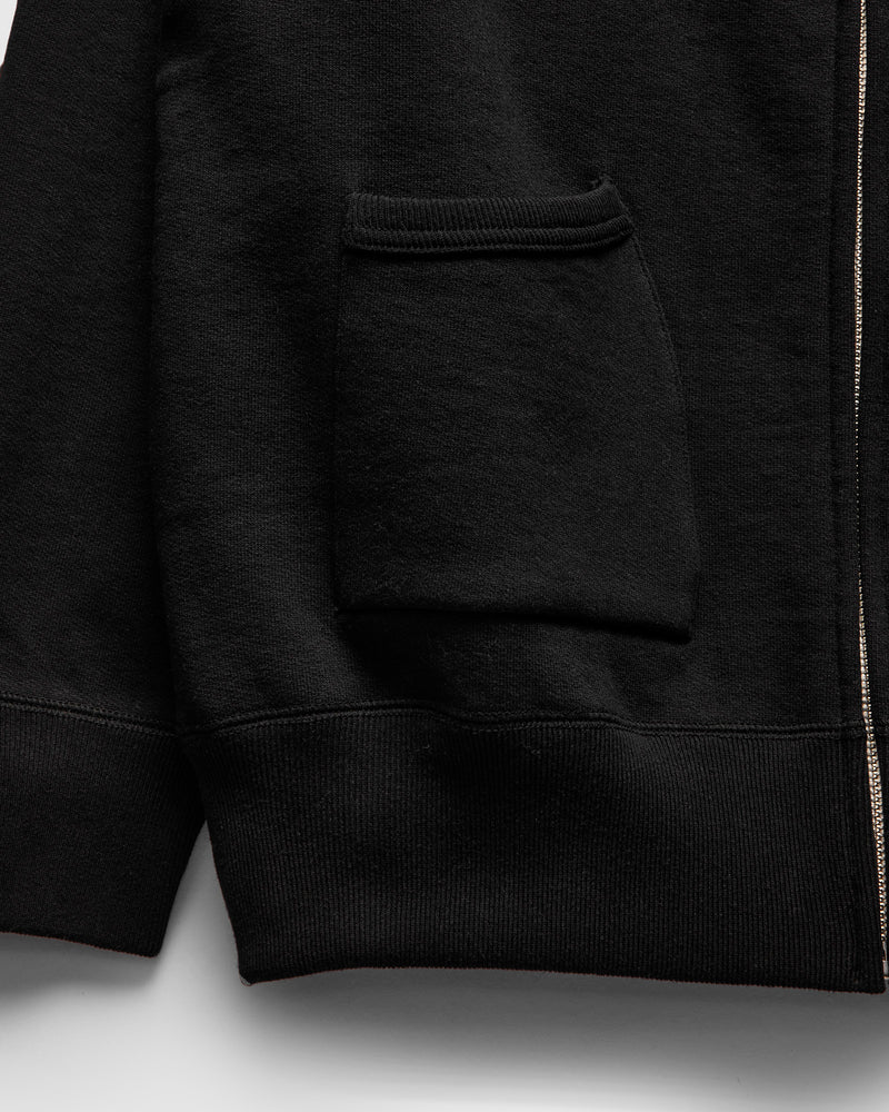 12oz Ball Park Zip Hooded Sweatshirt in Black