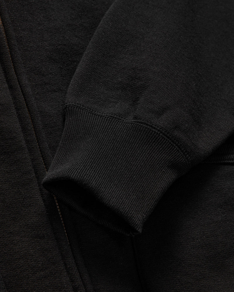 12oz Ball Park Zip Hooded Sweatshirt in Black