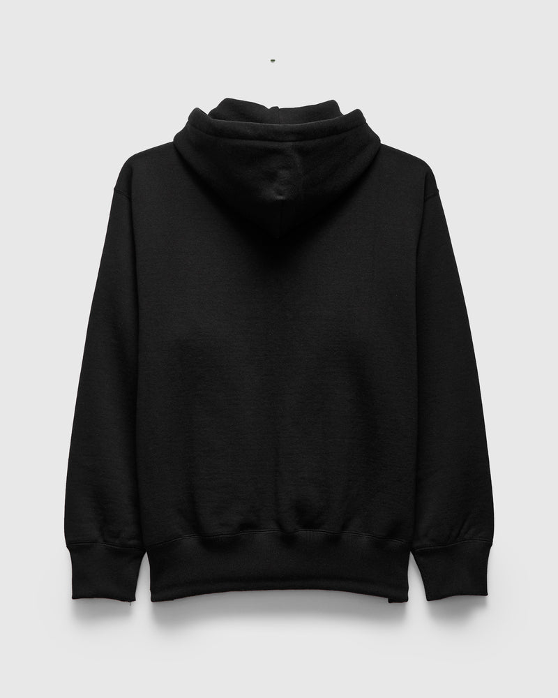 12oz Ball Park Zip Hooded Sweatshirt in Black