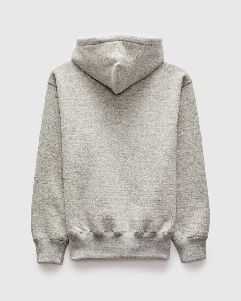 12oz Ball Park Zip Hooded Sweatshirt in Melange Grey