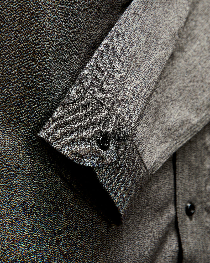 8HU Mock-Twist Chambray Work Shirt in Black