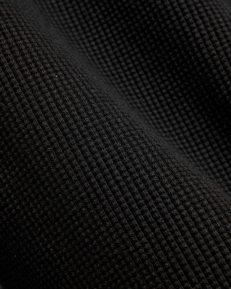 Ball Park Waffle Thermal Shirt in Black