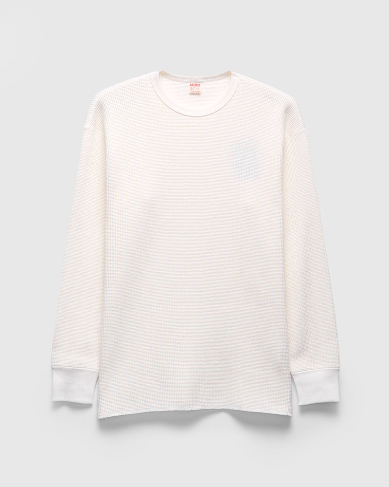 Ball Park Waffle Thermal Shirt in White