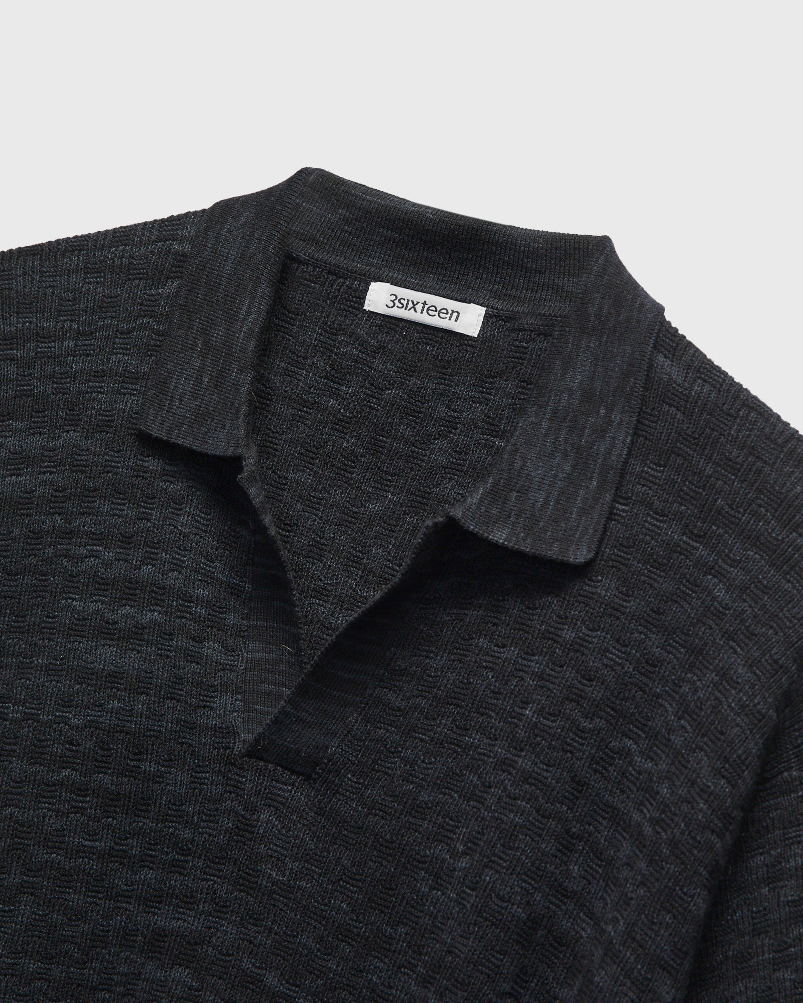 Boxweave Knit Polo in Vintage Black – Blue Owl Workshop