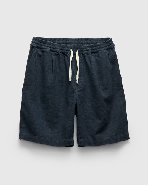 Linen Drawstring Short in Navy