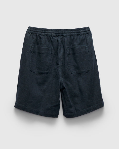 Linen Drawstring Short in Navy