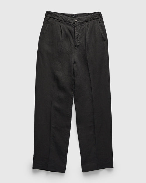 Linen Pleated Trouser in Phantom