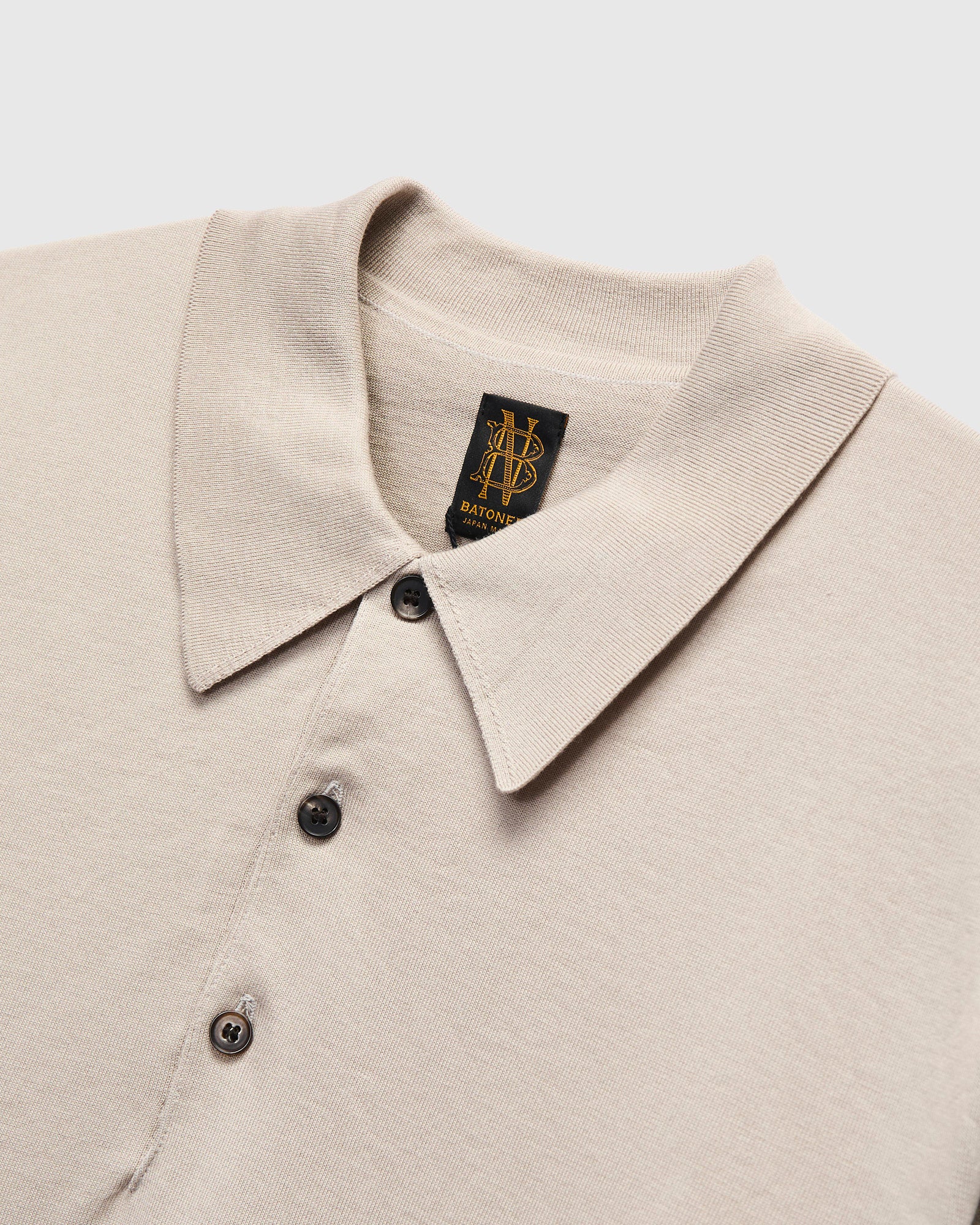 BATONER/バトナー AGING COTTON POLO Caribbean Sea Island SS Polo in Greige – Blue Owl Workshop