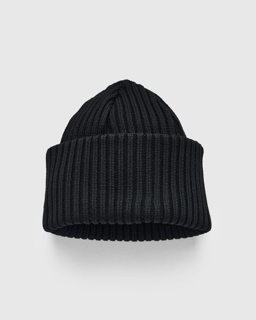 Cotton Knit Cap in Black