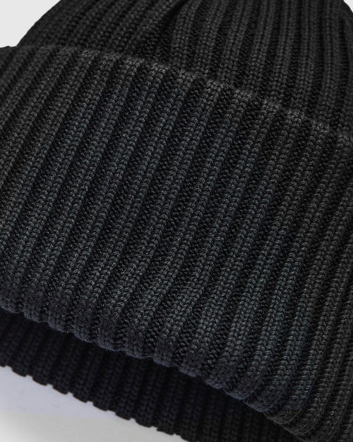 Cotton Knit Cap in Black