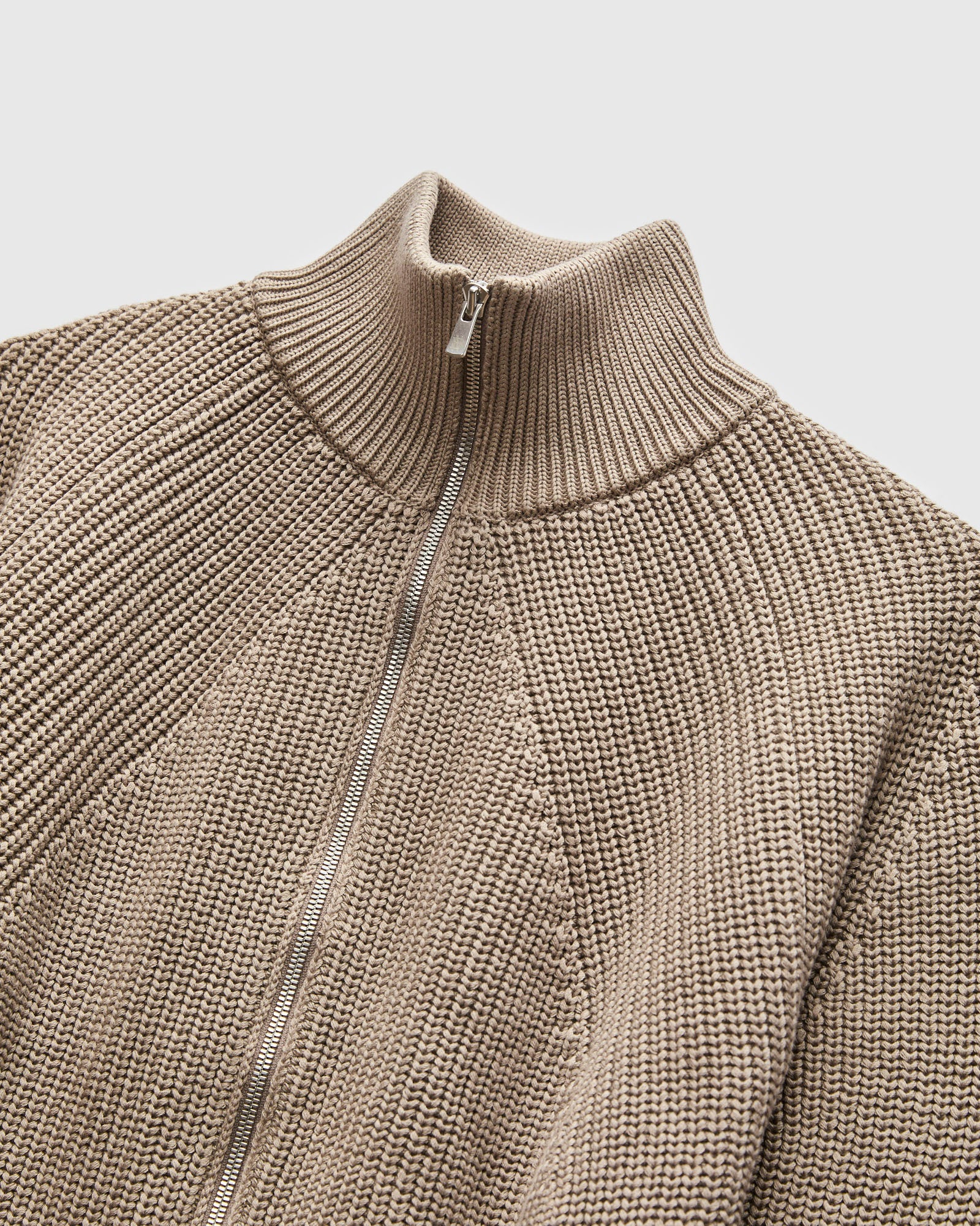 Signature Knit Cotton Drivers Zip in Beige – Blue Owl Workshop