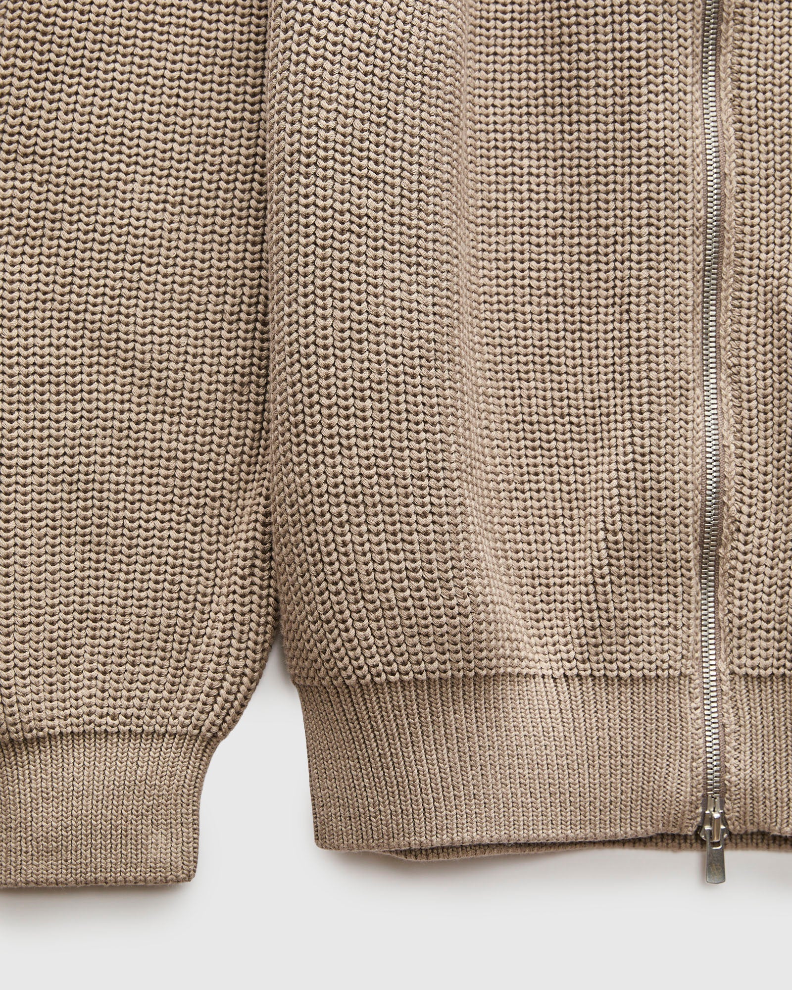 Signature Knit Cotton Drivers Zip in Beige – Blue Owl Workshop