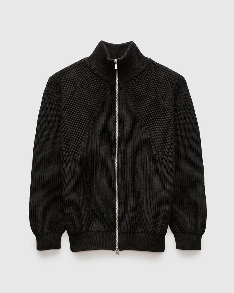 Driver Rasel Naheed Cotton Signature Knit Cotton Drivers Zip in Black – Blue Owl Workshop