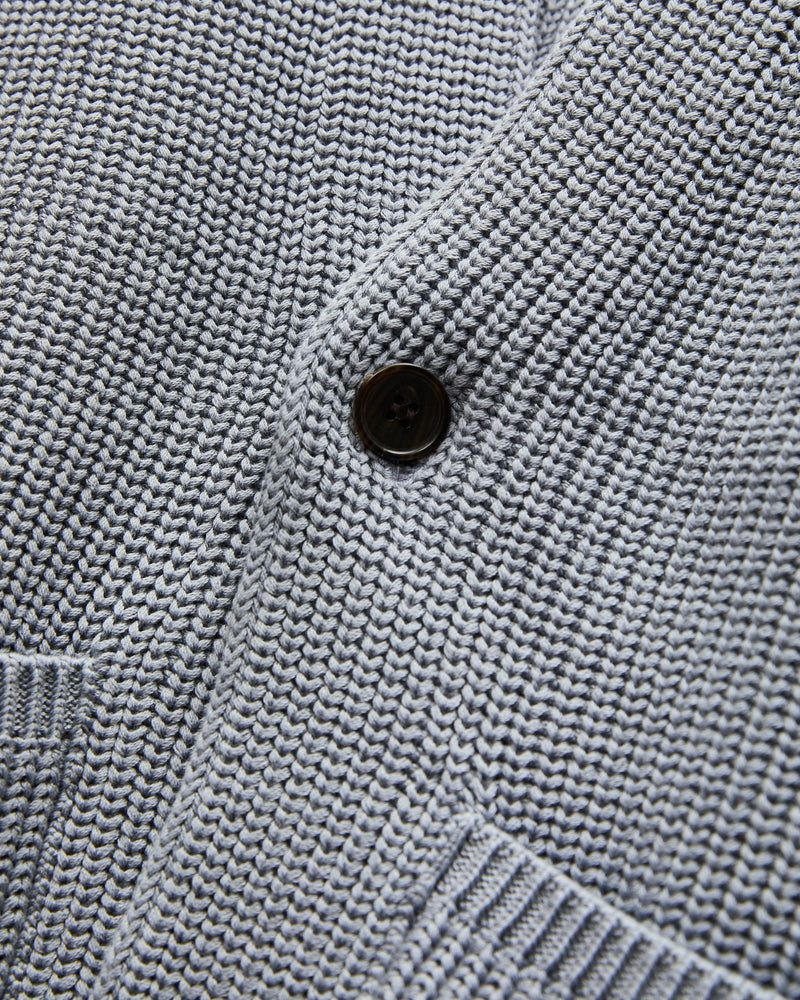 Signature Knit Cotton Cardigan in Greyish Sax
