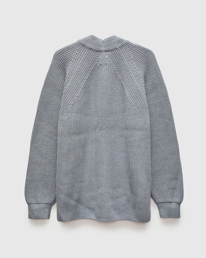 Signature Knit Cotton Cardigan in Greyish Sax