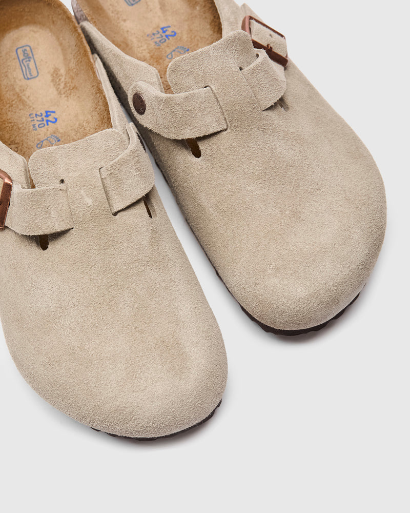 Boston Clog in Taupe Suede SFB
