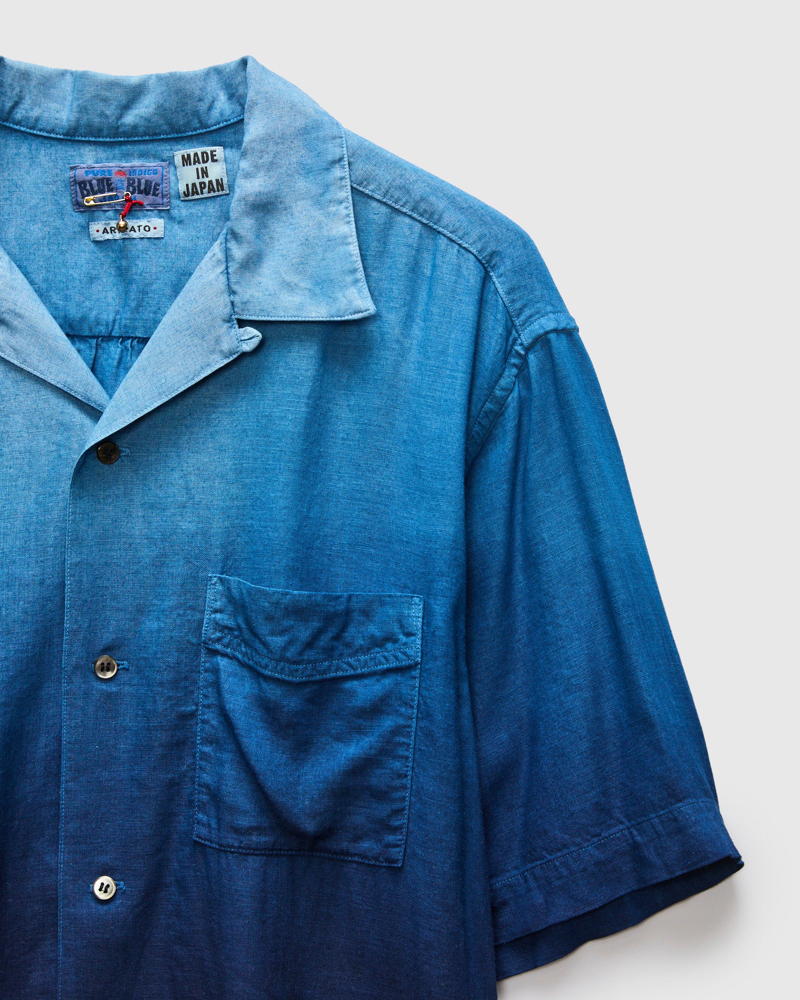 Hand-Dyed Gradation Aloha Shirt in Indigo – Blue Owl Workshop