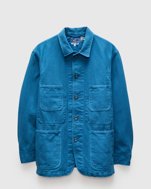 Sashiko Coverall Jacket in Blue Indigo