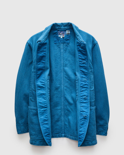 Sashiko Coverall Jacket in Blue Indigo