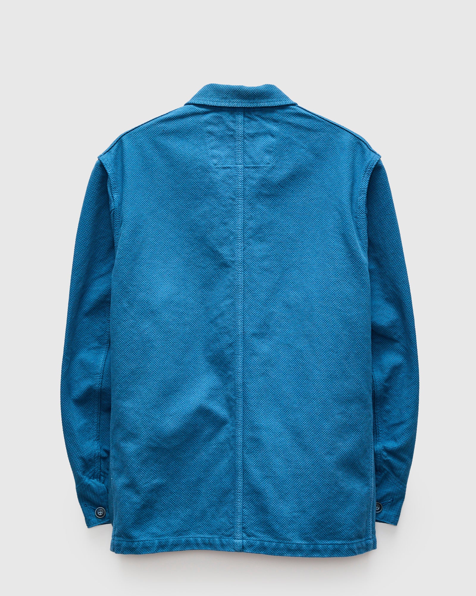 ◆裂き織り 羽織りジャケット コート L ブルー青 藍色 USED◆ Sashiko Coverall Jacket in Blue Indigo – Blue Owl Workshop
